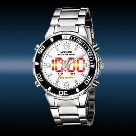 Sportovní Luxusní Potápění LED světlo Chronograph Mens Watch bílá