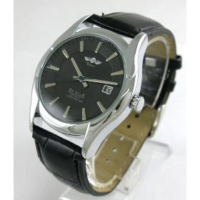 New Black Delux Mens Date AUTO Menchancial WristWatch freeship