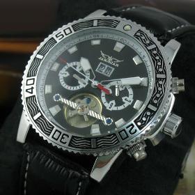 2010 SWISS Mens Date AUTO Mechanical Leather Watches Chrono