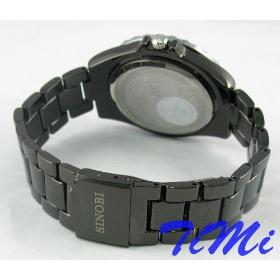 wholesale Black Mens Fashion Stainless Steel Quartz Wrist Watch freeship cool