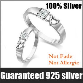 2013 Jewelry.Wholesale 100% echte 925 Pure Silver Heart Lock Liebhaber Ring.TOP quality.One Stück