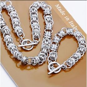 Free shipping silver plated copper jewelry set.Lowest price.Best quality.