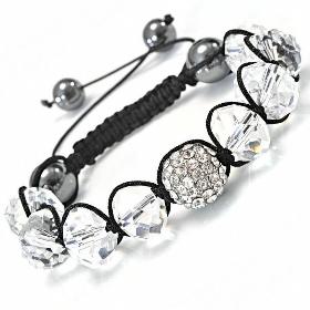 Factory wholesale T-Paris Charm Disco Ball Glass Bead Bracelet Rhinestone Crystal Fashion Jewelry.Free shipping.