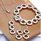 Wholesale silver plated copper jewelry set.Fashion jewelry set.Free shipping.