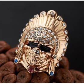 Venta al por mayor 18k oro Rhinestone Crystal Guardias Warriors ring.amaizing precio del envío libre