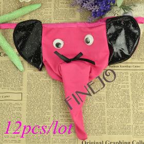 12pcs/lot New Sexy Men's Elephant Nose Pouch G-String T Pants Thong Underwear Novelty Briefs 14502