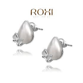 ROXI Christmas Delicate Zircon Earrings Gift Girlfriend Handmade Fashion Gold Plated Cherry Stud Earrings Sales Party