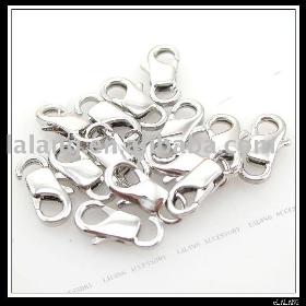 60pcs/lot Wholesale Fashion Copper Plated Rhodium Lobster Clasp Jewelry Finding 160270