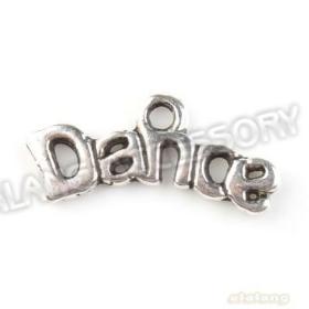 Free Shipping 240pcs/lot New Letter Dance Charms Antique Silver Plated Alloy Pendant Jewelry Findings 20x10x1.5mm 142702