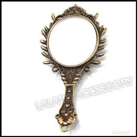  Bronze Alloy Mirror Charm Pendants Findings Fit Jewelry Making 71x33x4mm 18pcs/lot 141454