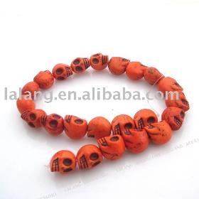 Fantastic Orange Skulls Turquoise Beads Fit Jewelry DIY 18*18*14mm 110088 60pcs/lot