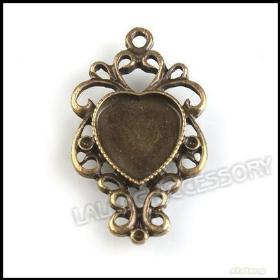 120pcs/lot Fashion  Brass Metal Heart Charms For Charm Bracelets 29mm On Sale 142081