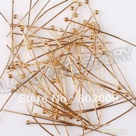 Favourable Price 3000pcs/lot New Fashion Copper Pins Golden Plated Findings Metal Needles Fit Handmade Making 30mm 161408