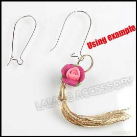 600pcs/lot Wholesale Fashion Earring Hoop Ear Wires Iron Rhodium Plated Earring Findings Hook Fit DIY 160314