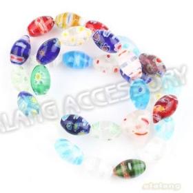 New Arriva!!!3string/lot Colorful Flowers Jujube Shape Lampwork Glass Fashion Beads Fit Jewelry Macking 12x12x12mm 111897