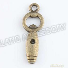 Nuevo diseño 90pcs/lot caliente de la aleación del abrelatas de botella plateada bronce antiguo del colgante del collar DIY 27x10x2.5mm 143335