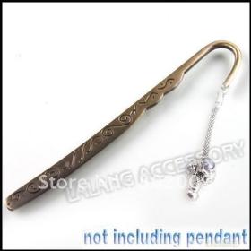 15pcs/lot Fashion Antique Bronze Bookmarks Alloy Metal Book Mark 118x23x3.0mm For Beading DIY 160369