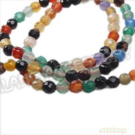 Fashion Jewelry 6Strings/lot Wholesale New Faceted Synthetic Agate Beautiful Stone Colorful Beads 112300 Dia 4mm