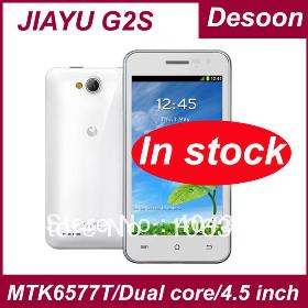 Livraison gratuite En stock Gorilla Glass originale jiayu G2 téléphone 1 Go / 4 Go MTK6577T Android 4.0 GPS G2S noir blanc
