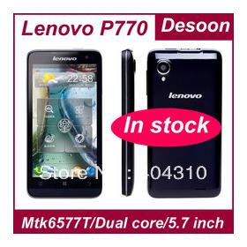 שלח מרוסיה המקורי טלפון Lenovo P770 MTK6577 1.2G 1G 4G 3500mAH סוללה 4.5 Android 4.1 אינץ משלוח ליבה כפולה 3G מהיר