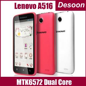 In Stock Lenovo A516 MTK6572 Dual Core Android 4.2 Smart Phone 4.5" IPS 512MB 4GB Camera 5.0MP Dual Sim GPS 3G Pink White/ Laura