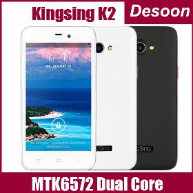 חדש המקורי KingSing K2 MTK6572 הליבה הכפול 1.3GHz אנדרואיד 4.2 טלפון חכם 4.3 אינץ 512MB זיכרון RAM 4GB ROM המצלמה 2.0MP GPS 3G / לורה