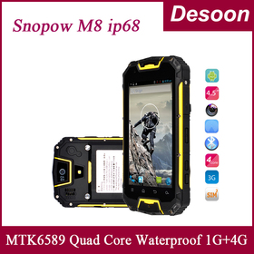  Free Shipping Snopow M8 IP68 Rugged Smartphone Support PTT Walkie Talkie 4.5''Android 4.2 MTK6589 Quad Core 3000Mah Battery