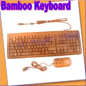 2013 New Environmental Handmade Eco-friendly 100% Natural Bamboo USB interface Keyboard & Mouse Set Anti-wear out +free shipping