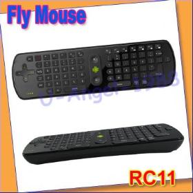 Registre frete grátis + giroscópio Mini Fly Air Mouse RC11 teclado wireless 2.4GHz para Google Android Mini caixa Palyer PC TV
