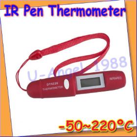 Non-Contact LCD IR Infrared Pocket Digital Pen Thermometer DT8220+Free shipping