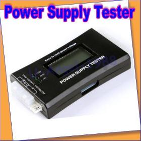 PC LCD Power Supply Tester 20/24 pin 4 SATA HDD Testers+Free shipping