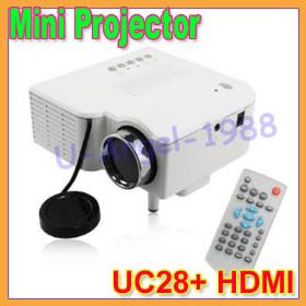 Free shipping+ Gift Idea UC28+ with HDMI Mini Micro AV LED Digital Video Game Projectors Multimedia player Inputs AV VGA USB SD