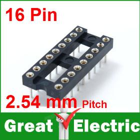 50PC/Lot 16 Pin passo da 2,54 mm zoccoli del TUFFO CI Rotondo Pin spedizione gratuita SKU31012