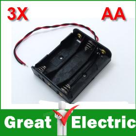 2PC/Lot Battery Holder Box Case w/Wire 3 X AA 4.5V Free Shipping #DC16