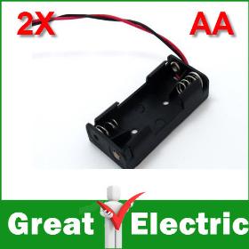 2PC/Lot Battery Holder Box Case w/Wire 2 X AA 3V Free Shipping #DC11