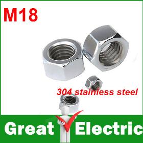 10pcs/lot DIN934 M18 Stainless Steel Hex Full Nuts Free Shipping #LM012