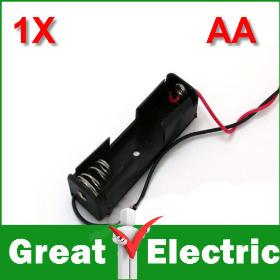 2PC/Lot Battery Holder Box Case w/Wire 1X AA 1.5V Free Shipping #DC05