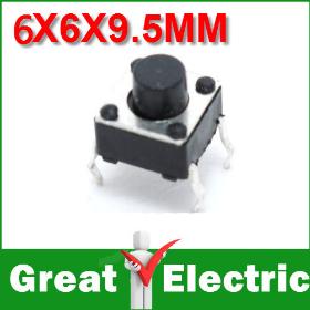 100PC/Lot DIP 6X6X9.5(h)MM Tactile Tact Push Button Micro Switch Momentary Free Shipping #KE021