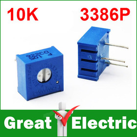 10pcs/Lot 103 10K 3386 3/8 Square Trimming Potentiometer Adjustable Resistors Free Shipping #DW045