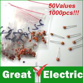 (1pf-100nf) 1000pcs 50value 50V Ceramic Capacitor Assorted kit Assortment Set Free Shipping CGKCH018