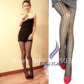 Vrouwen Sexy Grid Net Pattern See Through Pantyhose Stockings Leggings Black 5998