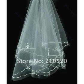 1.5M Lace Edge Cathedral Center Cascade Wedding Bridal Veil Beauty White Free shipping to Ru