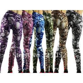 New Fashion Women Sexy Skull Printed Personalized Leggings Slim Stretch Pants Hot Sell Autumn & winter