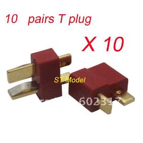 10 pairs dean Connector Golden T plug For ALL RC ESC Battery helicopter Airplane car boat free shipping