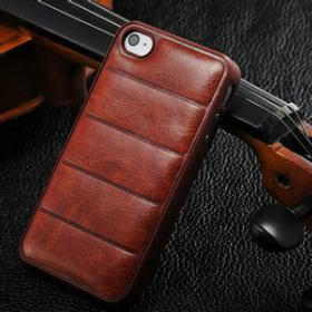Luxury Retro back cover for iphone 4s 4 leather back case for iphone 4 crazy horse leather mobile phone case + Free gift