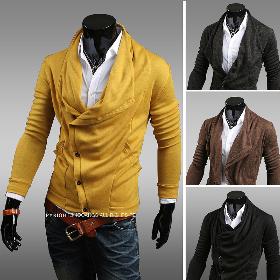 2013 autunno uomini dimagriscono trasporto libero di modo Felpa abbigliamento cardigan falso Pocket Slim Design maglione casuale