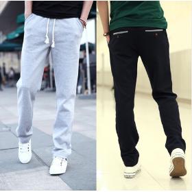 2014 Unique personality Korean version comfortable men's trend all-match straight type cotton sports casual pants free shipping