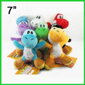 Super Mario Bros Yoshi Figure 7" plush toy doll free shipping 8 pcs a lot