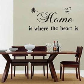 Dom jest tam, gdzie serce Quote Sticker Naklejki ścienne Home Decor Vinyl Removable