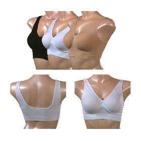  Ahh Bra 3 pcs/set with removable pads Women's Two-double Vest BODY SHAPER Push Up BREAST RHONDA SHEAR